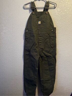 Boys Carhartt Olive Green Utility Overalls